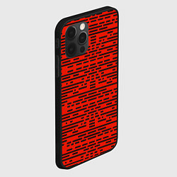 Чехол для iPhone 12 Pro Max Чёрные полосы на красном фоне, цвет: 3D-черный — фото 2