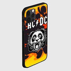 Чехол для iPhone 12 Pro Max AC DC рок панда и огонь, цвет: 3D-черный — фото 2