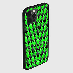 Чехол для iPhone 12 Pro Max Чёрно-зелёный паттерн, цвет: 3D-черный — фото 2