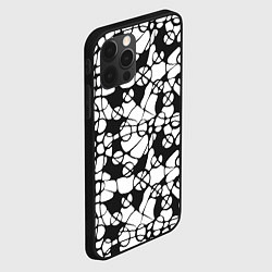 Чехол для iPhone 12 Pro Max Абстрактный узор из кругов и овалов, цвет: 3D-черный — фото 2