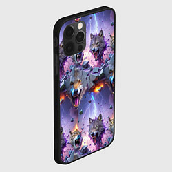 Чехол для iPhone 12 Pro Max Волки и молнии, цвет: 3D-черный — фото 2