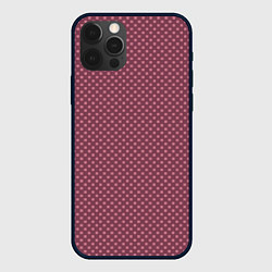 Чехол для iPhone 12 Pro Max Приглушённый тёмно-розовый паттерн квадратики, цвет: 3D-черный