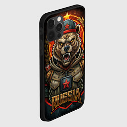 Чехол для iPhone 12 Pro Max Военный русский медведь, цвет: 3D-черный — фото 2