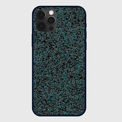 Чехол для iPhone 12 Pro Max Чёрно-бирюзовый эффект объёмной текстуры, цвет: 3D-черный