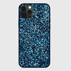 Чехол для iPhone 12 Pro Max Синий пёстрый текстурированный, цвет: 3D-черный