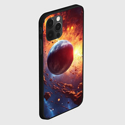 Чехол для iPhone 12 Pro Max Космос фантастическая планета, цвет: 3D-черный — фото 2