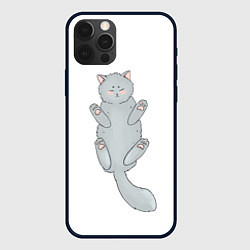 Чехол для iPhone 12 Pro Max Серый котенок спит на спинке, цвет: 3D-черный