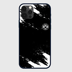 Чехол для iPhone 12 Pro Max Borussia краски чёрно белый, цвет: 3D-черный