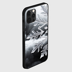 Чехол для iPhone 12 Pro Max Чено-белая снежинка, цвет: 3D-черный — фото 2