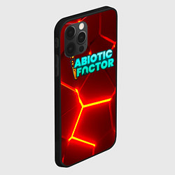 Чехол для iPhone 12 Pro Max Abiotic Factor логотип на красном неоновом фоне, цвет: 3D-черный — фото 2