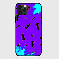 Чехол для iPhone 12 Pro Max Fortnite neon steel colors epic, цвет: 3D-черный