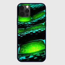 Чехол iPhone 12 Pro Max Зеленая змеиная абстрактная текстура