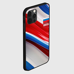 Чехол для iPhone 12 Pro Max Герб России на абстрактном фоне, цвет: 3D-черный — фото 2