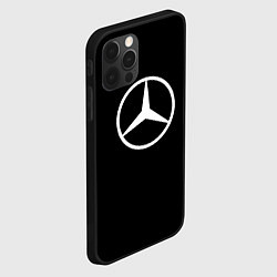 Чехол для iPhone 12 Pro Max Mercedes benz logo white, цвет: 3D-черный — фото 2