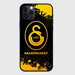 Чехол для iPhone 12 Pro Max Galatasaray - gold gradient, цвет: 3D-черный