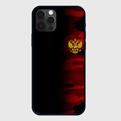 Чехол для iPhone 12 Pro Max Герб РФ камуфляжная тексткура, цвет: 3D-черный