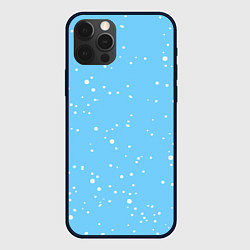 Чехол для iPhone 12 Pro Max Снежинки на нежно голубом, цвет: 3D-черный