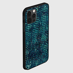 Чехол для iPhone 12 Pro Max Сине-бирюзовый абстрактный, цвет: 3D-черный — фото 2
