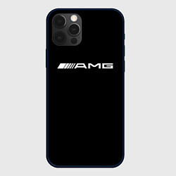 Чехол для iPhone 12 Pro Max Amg logo white, цвет: 3D-черный