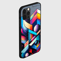 Чехол для iPhone 12 Pro Max Геометрическое абстрактное граффити - нейросеть, цвет: 3D-черный — фото 2