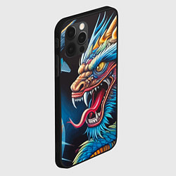 Чехол для iPhone 12 Pro Max Фантастический космический дракон - нейросеть, цвет: 3D-черный — фото 2