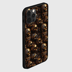 Чехол для iPhone 12 Pro Max Черепа и узоры лакшери, цвет: 3D-черный — фото 2