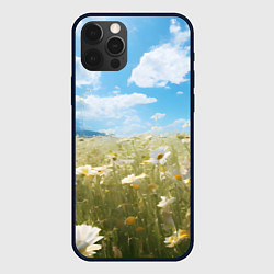 Чехол для iPhone 12 Pro Max Ромашковое поле, цвет: 3D-черный