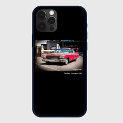 Чехол для iPhone 12 Pro Max Ретро автомобиль Cadillac Eldorado 1960 года, цвет: 3D-черный