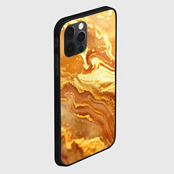 Чехол для iPhone 12 Pro Max Жидкое золото текстура, цвет: 3D-черный — фото 2