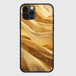Чехол для iPhone 12 Pro Max Золотистая текстура с блестками, цвет: 3D-черный