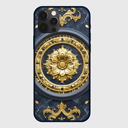 Чехол для iPhone 12 Pro Max Объемные золотые классические узоры, цвет: 3D-черный