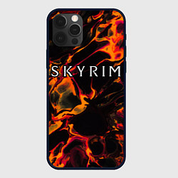 Чехол для iPhone 12 Pro Max Skyrim red lava, цвет: 3D-черный