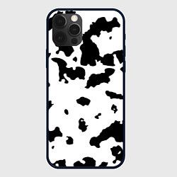 Чехол для iPhone 12 Pro Max Черно белый пятнистый узор, цвет: 3D-черный