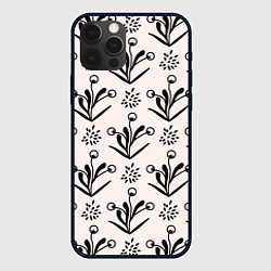 Чехол для iPhone 12 Pro Max Веточка цветочная, цвет: 3D-черный