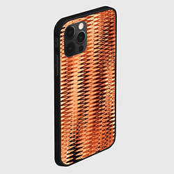 Чехол для iPhone 12 Pro Max Коричневый абстрактные полосы, цвет: 3D-черный — фото 2