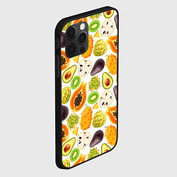Чехол для iPhone 12 Pro Max Экзотический фруктовый узор, цвет: 3D-черный — фото 2