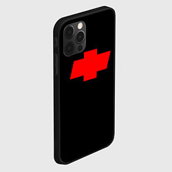Чехол для iPhone 12 Pro Max Chevrolet red logo, цвет: 3D-черный — фото 2