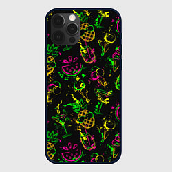Чехол для iPhone 12 Pro Max Тропический ананасовый коктейль, цвет: 3D-черный