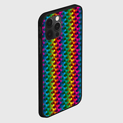 Чехол для iPhone 12 Pro Max Радужный разноцветный узор, цвет: 3D-черный — фото 2