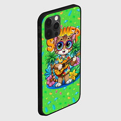 Чехол для iPhone 12 Pro Max Кот играет на гитаре летом, цвет: 3D-черный — фото 2