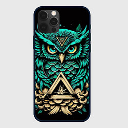 Чехол для iPhone 12 Pro Max Мудрая сова в скандинавском стиле, цвет: 3D-черный