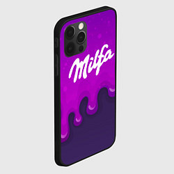 Чехол для iPhone 12 Pro Max Милфа фиолетовые капли, цвет: 3D-черный — фото 2