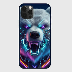 Чехол для iPhone 12 Pro Max Cyber bear - neon glow, цвет: 3D-черный