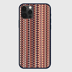 Чехол для iPhone 12 Pro Max Персиковый узор в стиле жаккард, цвет: 3D-черный