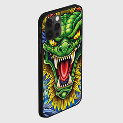 Чехол для iPhone 12 Pro Max Крупная агрессивная змея, цвет: 3D-черный — фото 2