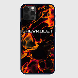 Чехол для iPhone 12 Pro Max Chevrolet red lava, цвет: 3D-черный