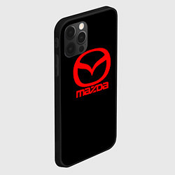 Чехол для iPhone 12 Pro Max Mazda red logo, цвет: 3D-черный — фото 2