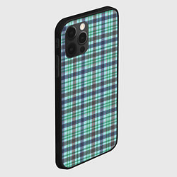 Чехол для iPhone 12 Pro Max Сине-зеленый паттерн в клетку, цвет: 3D-черный — фото 2
