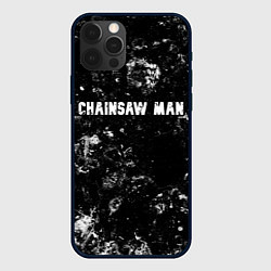 Чехол для iPhone 12 Pro Max Chainsaw Man black ice, цвет: 3D-черный