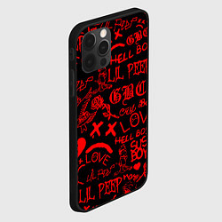 Чехол для iPhone 12 Pro Max Lil peep логотипы, цвет: 3D-черный — фото 2